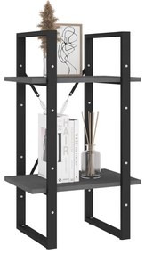 Estante com 2 prateleiras 40x30x70 cm pinho maciço cinzento