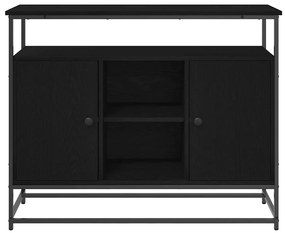 Buffet vidaXL Preto Carvalho 100x35x80 cm Madeira Engenharia e Aço