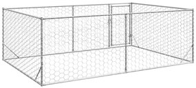 Canil exterior para cães com porta 3x2x1 m aço galvanizado