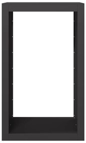 Suporte para lenha 60x40x100 cm aço preto