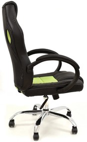 Cadeira de escritório SEPANG, gaming, pele sintética preta, tecido mesh verde pistache