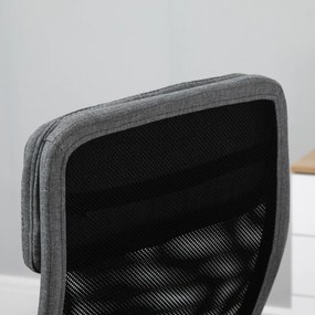 Vinsetto Cadeira de escritório ergonômica giratória e basculante com altura de assento ajustável 62x62x118-128 cm Cinza