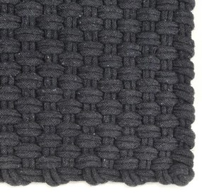 Tapete retangular 160x230 cm algodão antracite