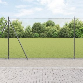 Cerca Hexagonal vidaXL Cinza 1,6x50 m Aço, Postes de Cerca vidaXL com