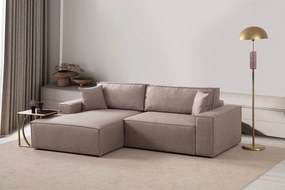 Sofá-Cama de Canto Pırlo – Castanho – 260x78x170 cm