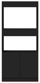 Armário alto 63x33x140 cm derivados de madeira preto