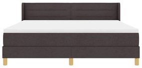 Cama Box Marrom Escuro e Branco 180 x 200 cm Poliéster