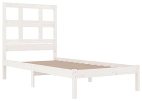 Estrutura de cama 90x200 cm pinho maciço branco