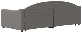 Sofá-cama c/ gavetão/gavetas 90x200 cm tecido cinza-acastanhado