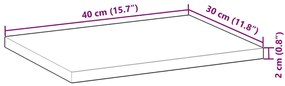 Prateleiras flutuantes 2pcs 40x30x2cm acácia maciça não tratada