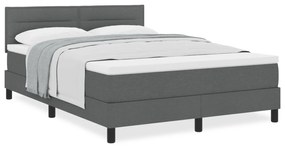 Camas Box com Colchão Cinza Escuro 140x190 cm Tecido