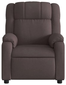 Poltrona de massagens reclinável tecido castanho-escuro
