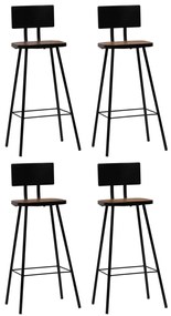 vidaXL Bancos de bar 4 pcs madeira recuperada maciça