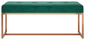Banco 110x36x45 cm veludo verde-escuro