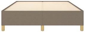 Cama sem colchão 140x190 cm tecido castanho-acinzentado