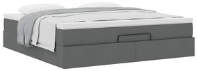 Estrutura de cama otomana com colchão 180x200cm cinzento escuro