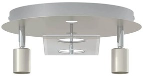 Spotlight de Teto com 2 Cabeças Ajustáveis Níquel Fosco GU10