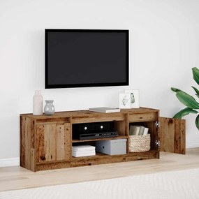 vidaXL Armário de TV com LED - Madeira Velha, 139,5x34x50 cm, feito de madeira engenheirada.