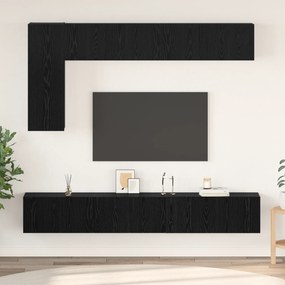 vidaXL Conjunto de Estante para TV com prateleira Outros 6 pcs Carvalho Preto