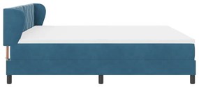 Cama Box com Colchão vidaXL Azul Escuro 200x200 cm Veludo