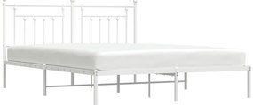 Estrutura de cama com cabeceira 180x200 cm metal branco