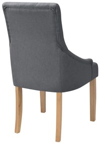 Cadeiras de jantar 4 pcs tecido cinzento-escuro