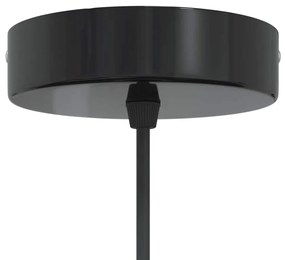 Candeeiro suspenso regulável altura E27 preto brilhante Ø22cm