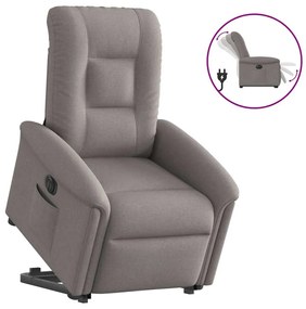 vidaXL Poltrona reclinável elevatória elétrica cinza-acastanhado
