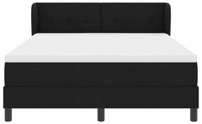 Cama Box Spring vidaXL com Colchão Preto 140x200 cm Tecido