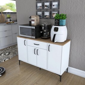 Armário Multiuso JE136 – Branco Nogueira – 120x78,6x40 cm