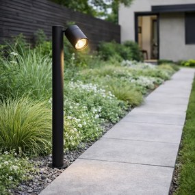 Candeeiro de pé para exterior preto 80 cm AR70 ajustável IP44 - Solo