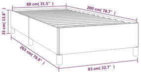 Estrutura de cama 80x200 cm veludo cinzento-claro