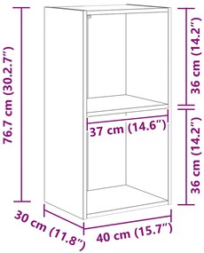 Estante com 2 prateleiras 40x30x76,5 cm contraplacado branco
