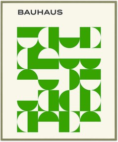 Impressão digital emoldurada Bauhaus Green Poster