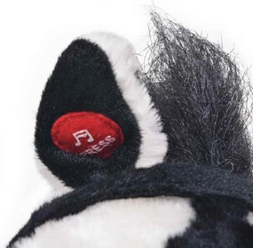 Brinquedo de montar cavalo peluche preto e branco XXL