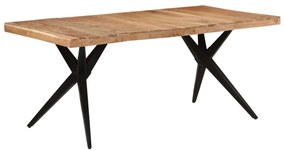 Mesa de jantar 180x90x77 cm madeira de acácia maciça preto