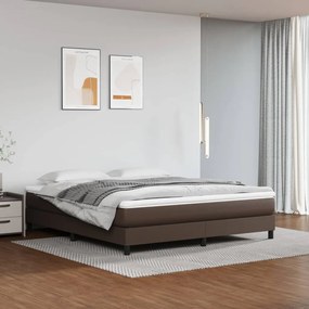 vidaXL Estrutura de cama 160x200cm couro artificial castanho