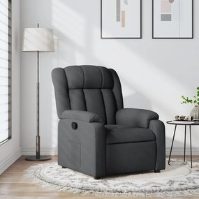 vidaXL Poltrona reclinável tecido cinzento-escuro