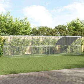 vidaXL Gaiola para galinhas 4 pcs Prateado 800 x 200 x 200 cm Aço e PE