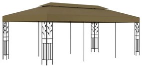 Gazebo 6x3 m 180 g/m² cinzento-acastanhado