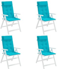 Almofadões cadeira de encosto alto 4 pcs tecido oxford turquesa