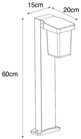 Candeeiro de pé moderno preto 60 cm IP54 - Chimay Moderno