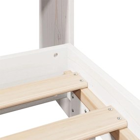 Cama sem colchão 140x190 cm madeira de pinho maciça branco