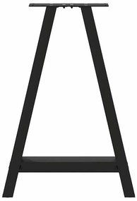 Pés para mesa de jantar em formato A, 2 peças, preto, 60x(72-73) cm, a