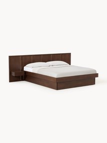 Cama em madeira com gavetas e cabeceira Nanto
