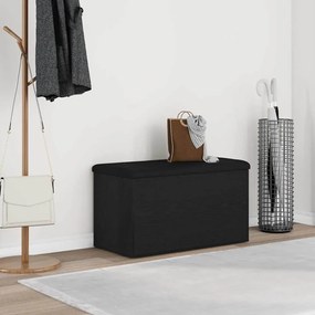 vidaXL Banco de Armazenamento com porta Carvalho Preto 82 x 42 x 45 cm