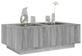 Mesa de centro luzes LED Infinity 116x69x40 cm cinzento sonoma