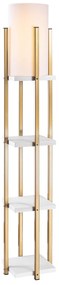 Candeeiro de Pé 7119 – Branco e Dourado – 25 x 25 x 130 cm