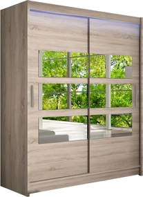 Roupeiro Closico 157, Trufa, 200x150x58cm, 114 kg, Portas para roupeiro: Deslizante, Número de prateleiras: 5, Número de prateleiras: 5