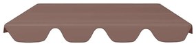 Toldo suplente p/ baloiço de jardim 150/130x105/70 cm castanho